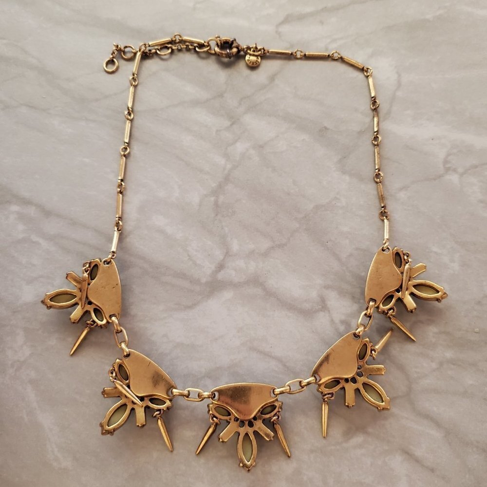 💙 J.Crew Blue Rhinesontes Crystals Beaded Fringe Statement Necklace 💙 - Picture 8 of 15